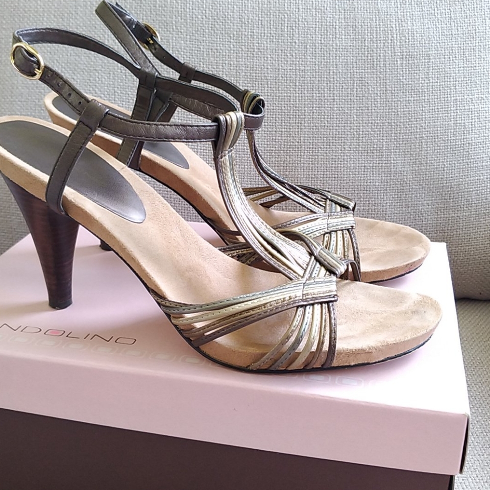 High heel leather strappy sandals size 11